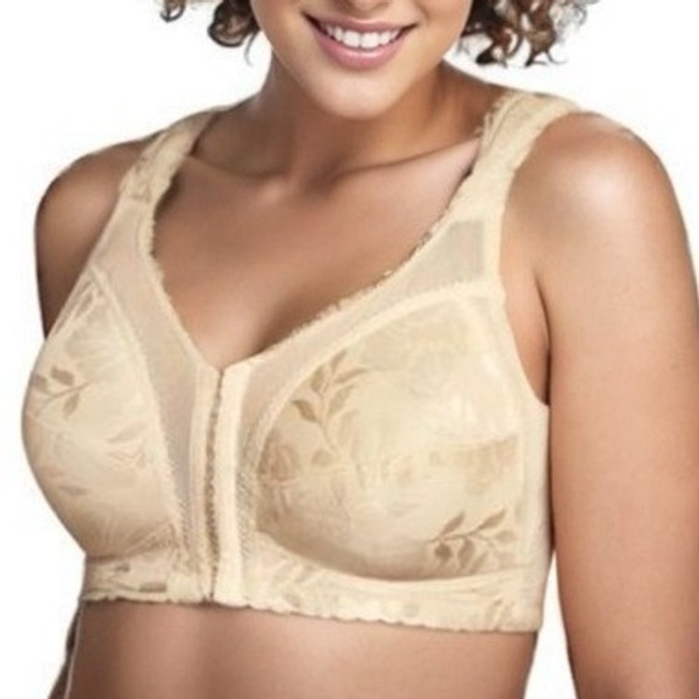 Playtex Womens 18 Hour Supportive Bra Beige 40DD Front Close Wireless Flexible